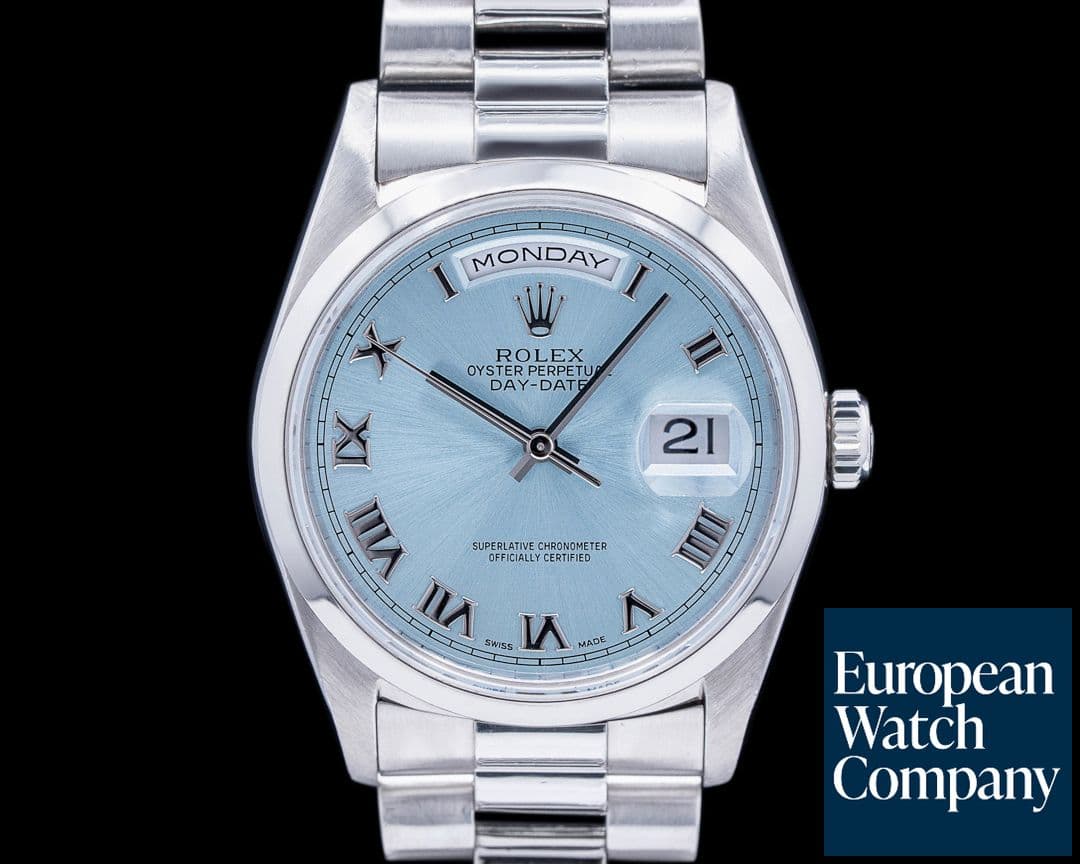 Image of Rolex President 118206 Platinum Glacier Roman Dial