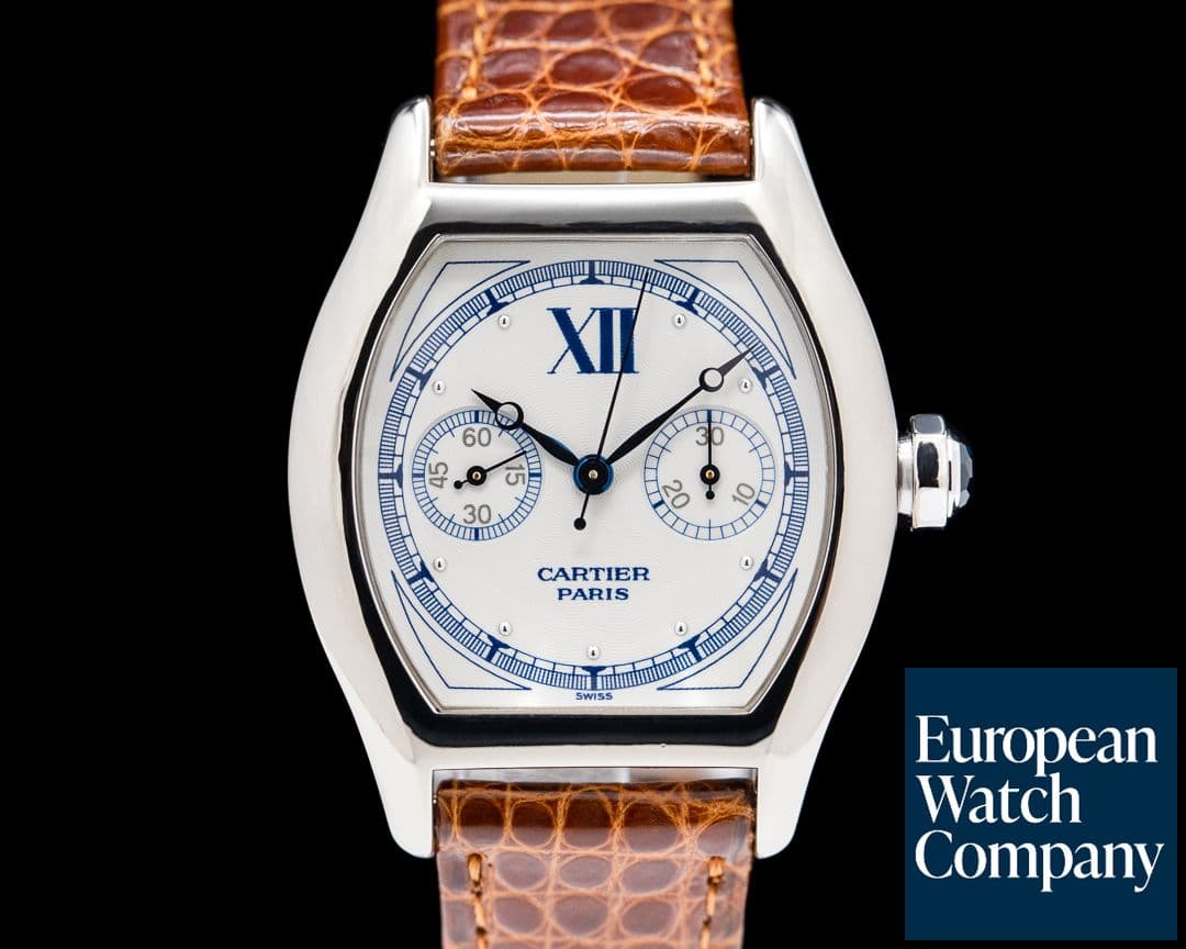 Image of Cartier Privee Collection 2396 Tortue Monopoussoir Chronograph 18K White Gold 
