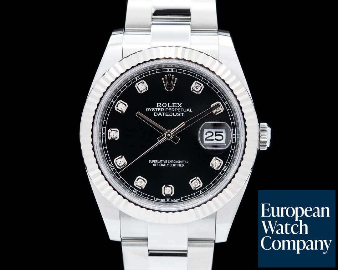Image of Rolex Datejust 41 Black Diamond Dial SS 2023
