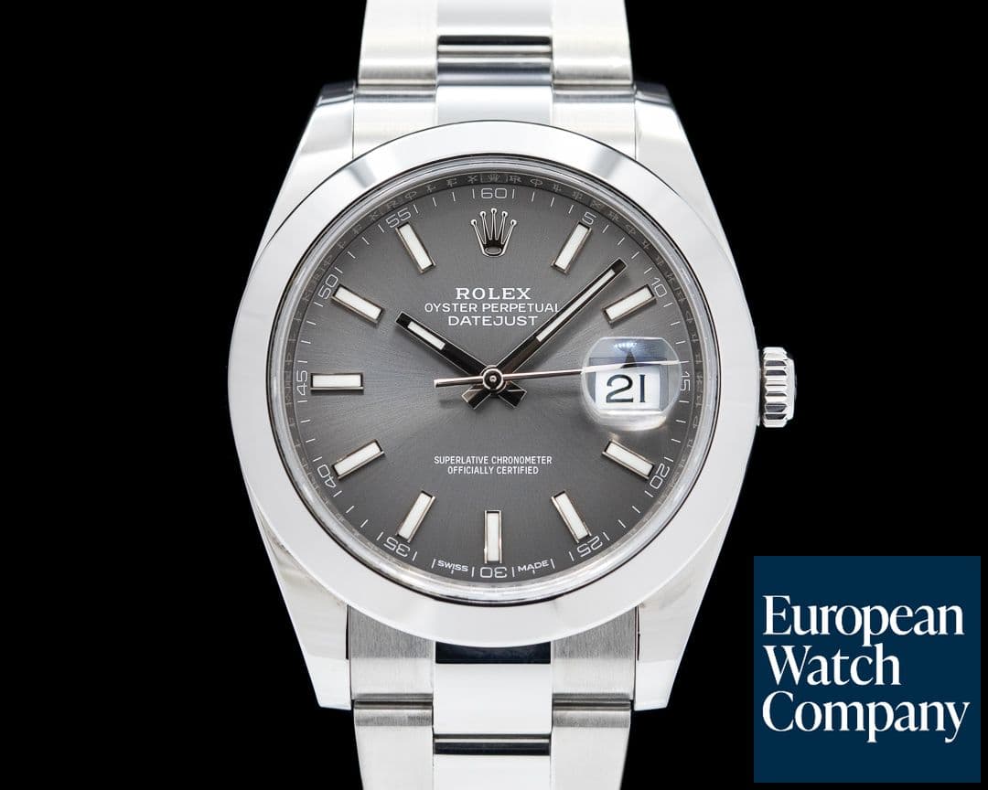 Image of Rolex Datejust 41 Gray Stick Dial SS Oyster 