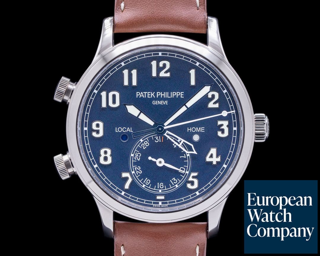 Image of Patek Philippe Calatrava 5524G Pilot Travel Time 18k White Gold