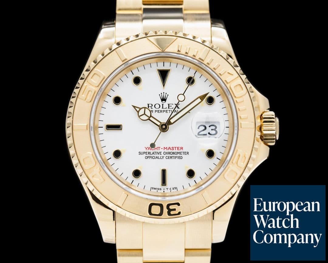 Image of Rolex Yacht Master White Dial 18K YG Box & Papers