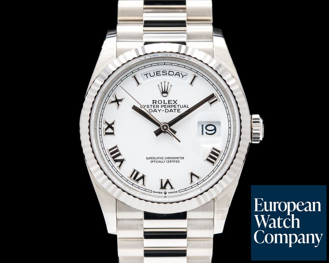 Image of Rolex Day Date 128239 President 36mm White Roman Dial 18K White Gold 2023