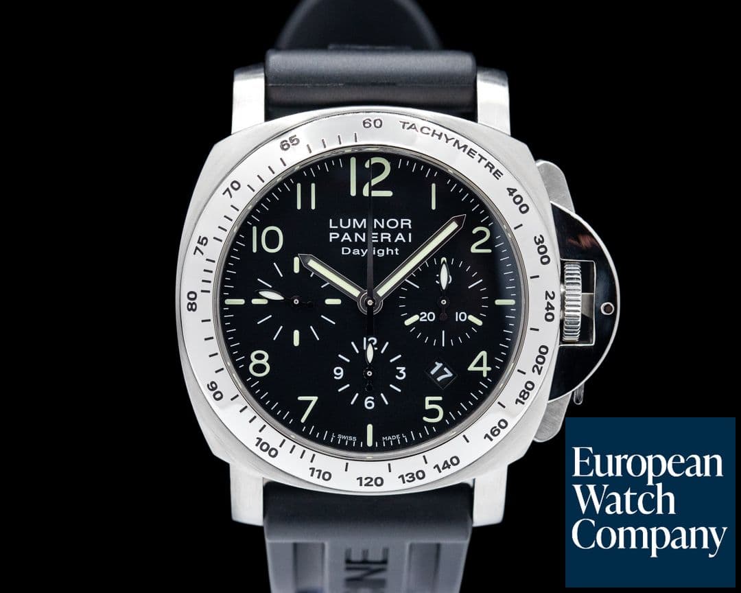 Image of Panerai Luminor Chronograph Daylight SS Black Dial