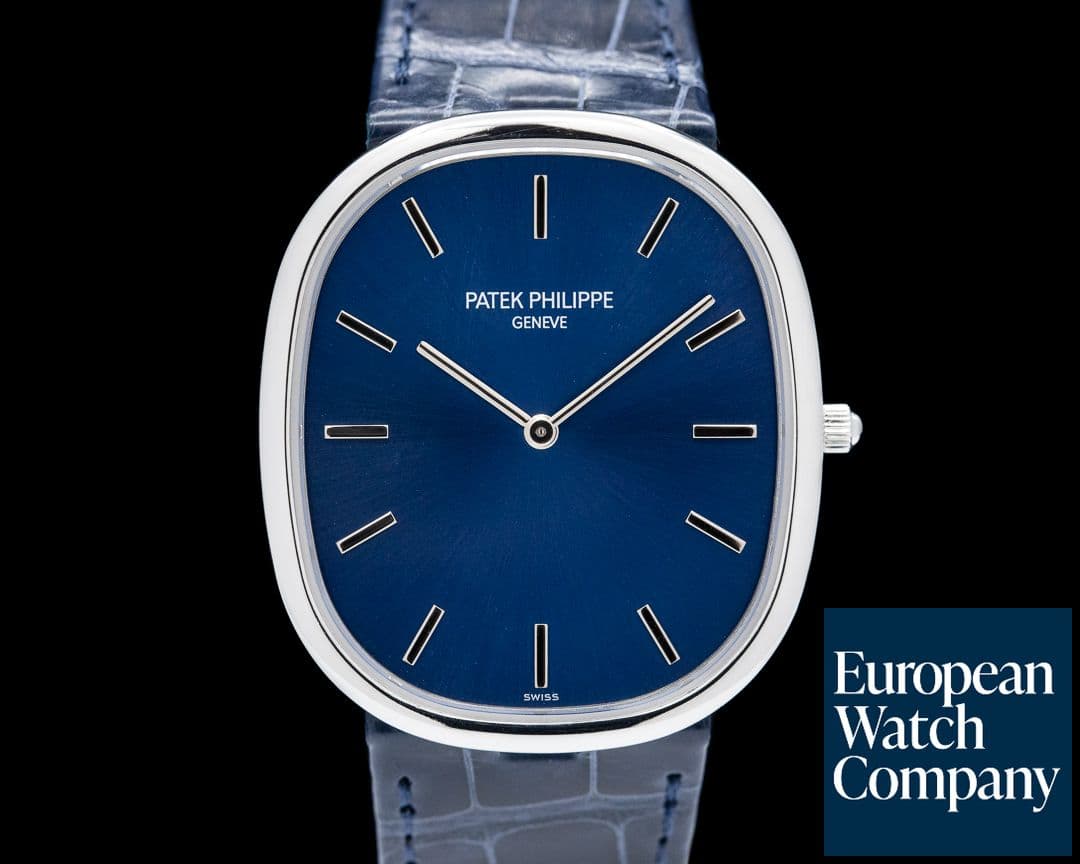 Image of Patek Philippe Golden 5738P Ellipse Platinum Blue Dial 