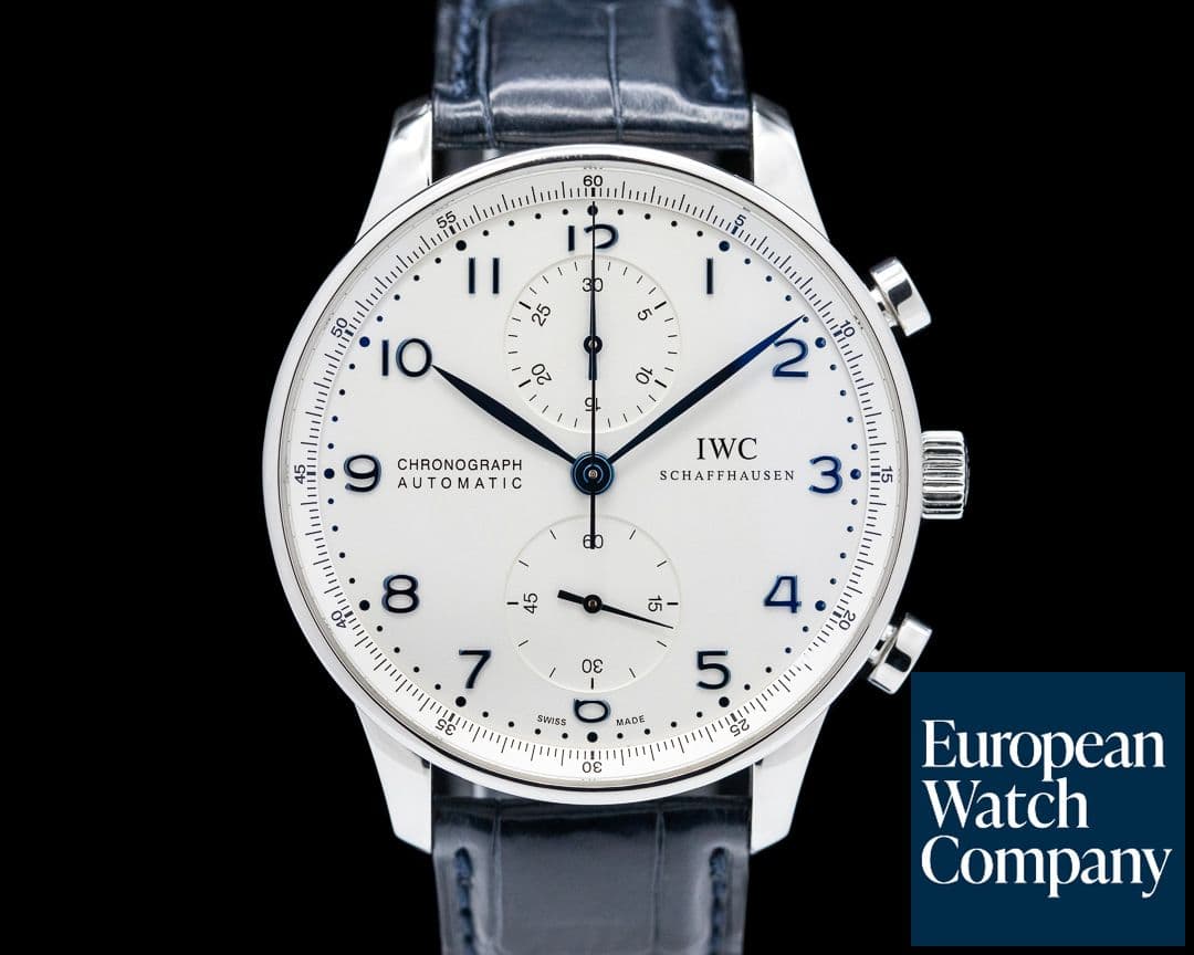 Image of IWC Portuguese Chronograph SS Silver Dial / Blue Numerals
