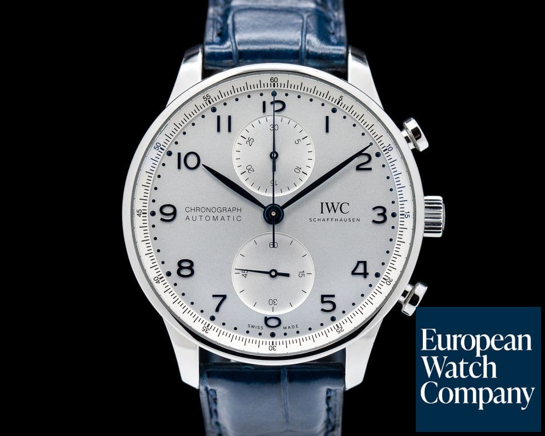 Image of IWC Portuguese Chronograph SS Silver Dial / Blue Numerals In House Movement