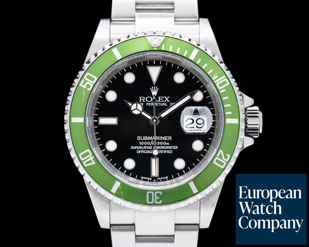 Image of Rolex Submariner 50th Anniversary "Kermit Flat 4" SS Green Bezel Mark 1