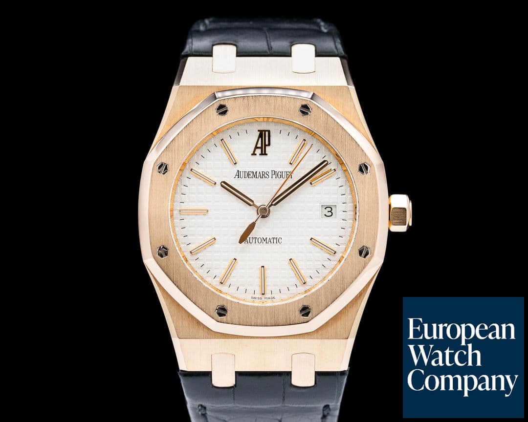 Image of Audemars Piguet Royal Oak 15300OR Jumbo White Dial 18K Rose Gold 