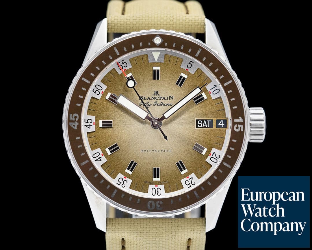 Image of Blancpain Fifty Fathoms Bathyscaphe Day Date Desert Edition LE