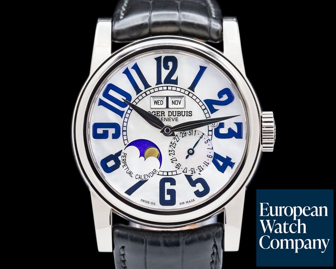 Image of Roger Dubuis Hommage Perpetual 18k White Gold Mother of Pearl Dial