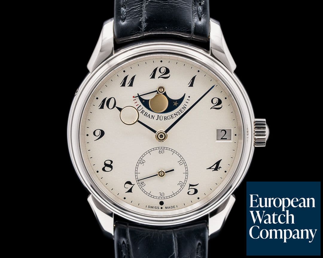 Image of Urban Jurgensen Jules Collection 2340WG 18k White Gold Moonphase / Breguet Numerals