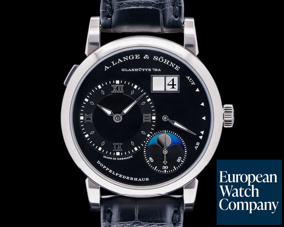 Image of A. Lange and Sohne Lange 1 Moon 192.029 18K White Gold Black Dial
