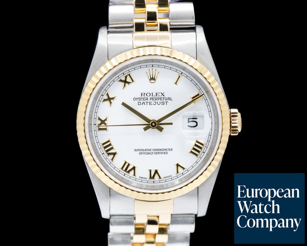 Image of Rolex Datejust 16233 White Roman Dial Jubilee 18K / SS 