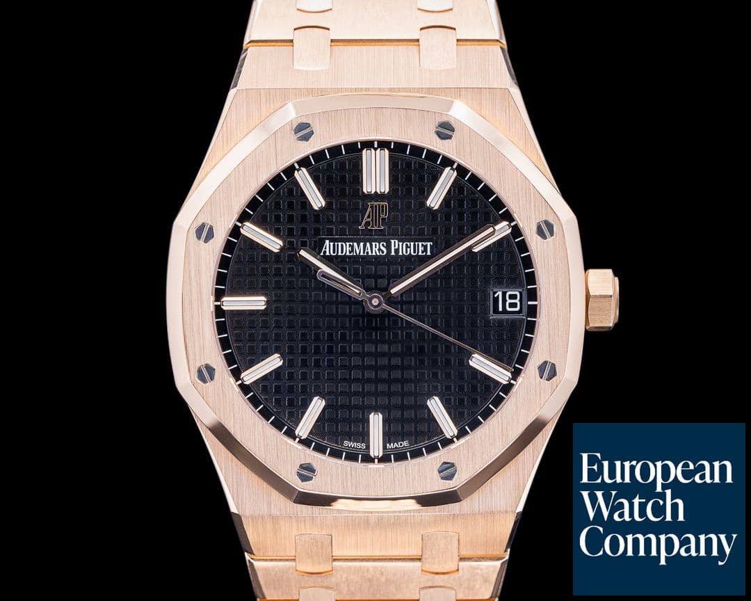Image of Audemars Piguet Royal Oak Black Dial 15500OR Rose GOld 