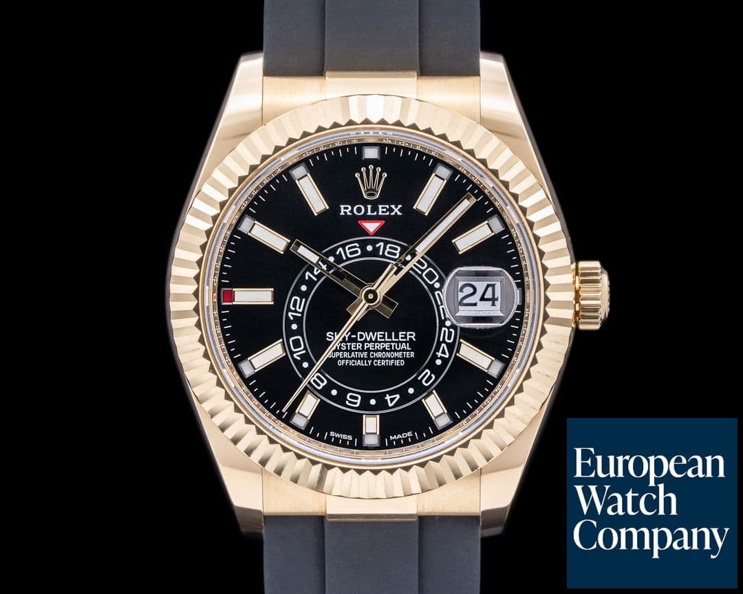 Image of Rolex Sky Dweller 326238 Black Dial 18k Yellow Gold / OysterFlex