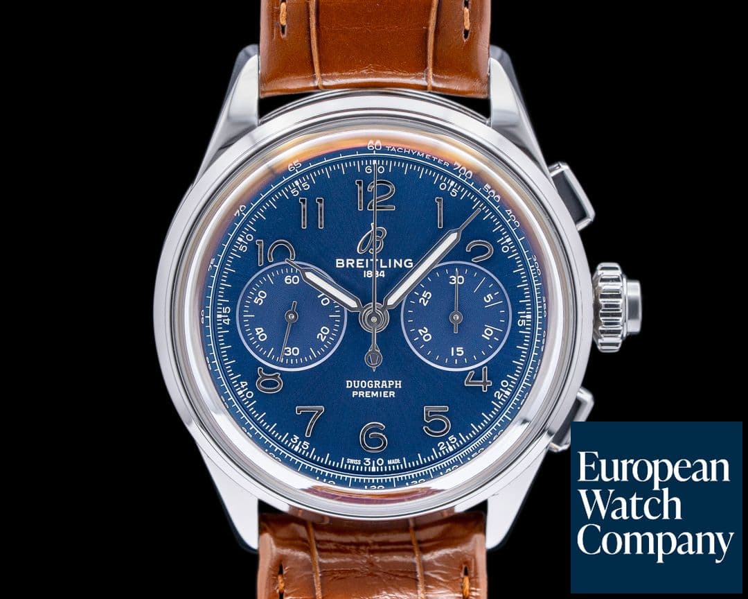 Image of Breitling Premier B15 Duograph 42 Blue Dial
