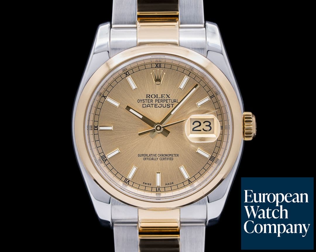 Image of Rolex Datejust 18k / SS Champagne Dial Full Set