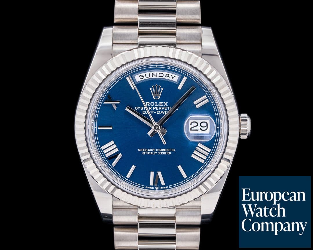 Image of Rolex Day Date 228239 President 18K White Gold Blue Dial 40MM 2022