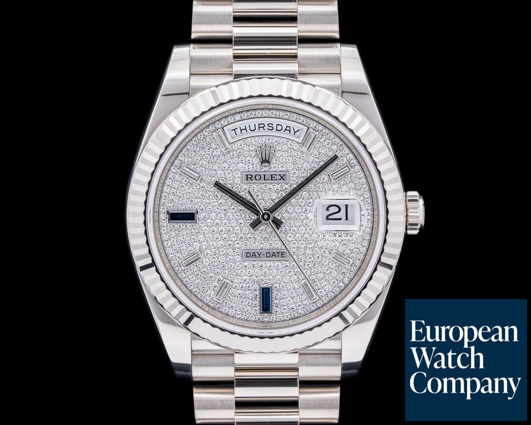 Image of Rolex Day Date President 228239 18K WG Pave / Baguette Dial