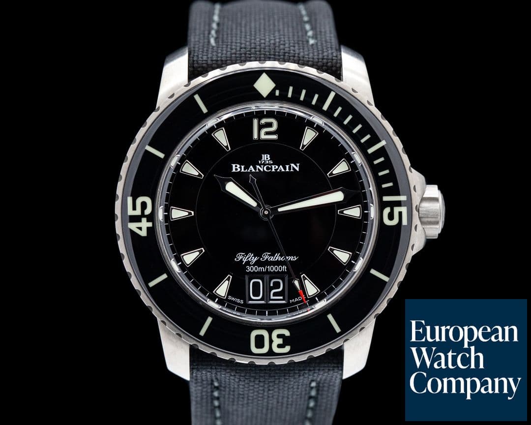 Image of Blancpain Fifty Fathoms Grande Date / Black Dial Titanium 