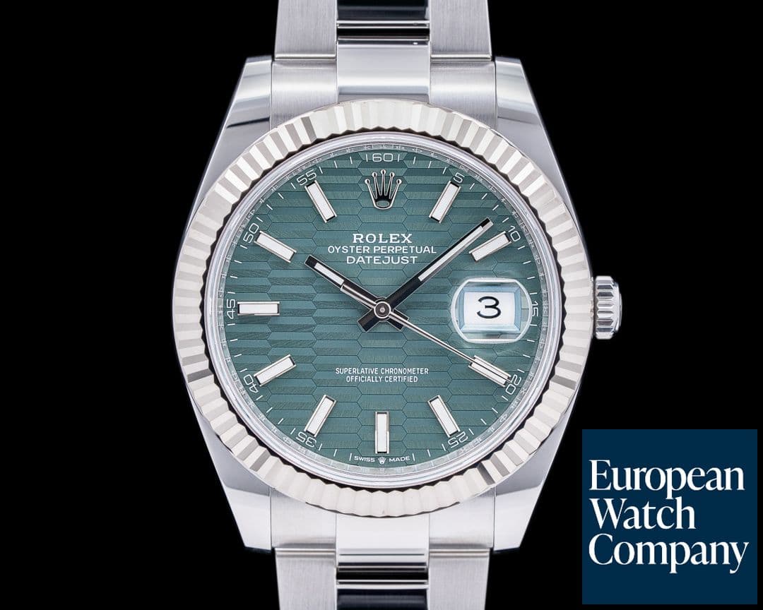 Image of Rolex Datejust 41 Mint Stick Motif Dial SS / SS 2023