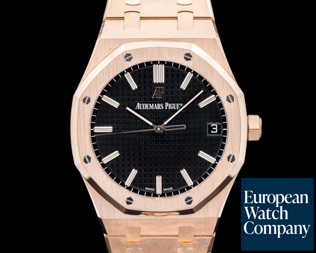 Image of Audemars Piguet Royal Oak Black Dial 15500OR Rose Gold 