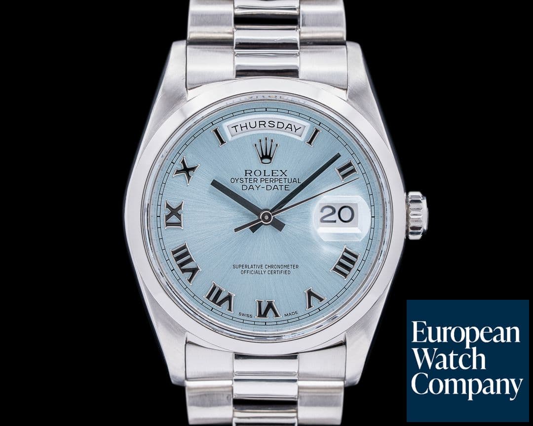 Image of Rolex President 118206 Platinum Glacier Roman Dial