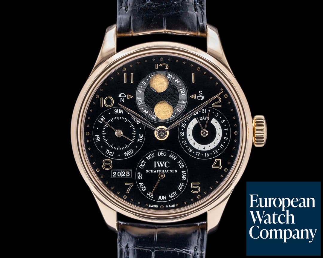 Image of IWC Portuguese Perpetual Calendar 18K Rose Gold Black Dial