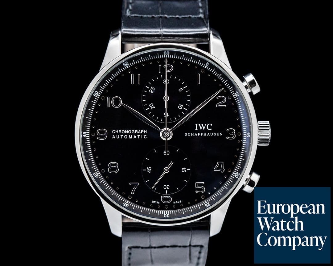 Image of IWC Portuguese Chronograph SS Black Dial