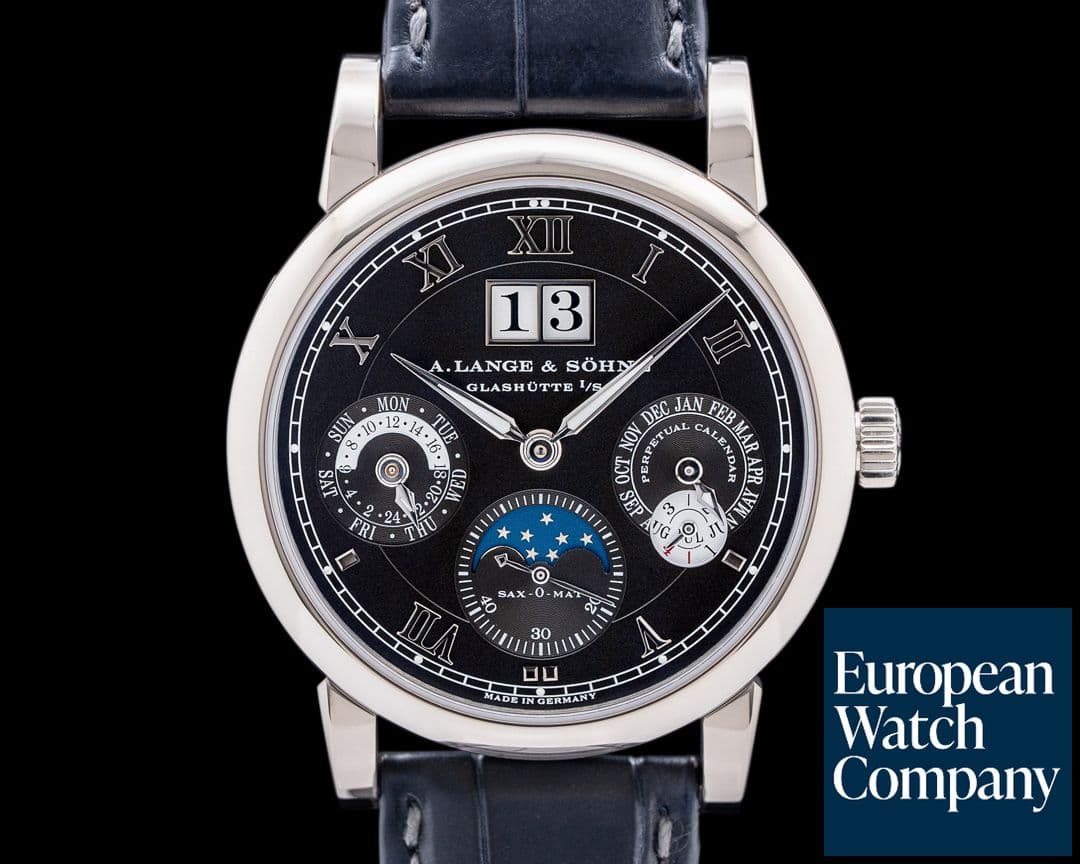 Image of A. Lange and Sohne Langematik Perpetual Calendar Black Dial 18K White Gold 