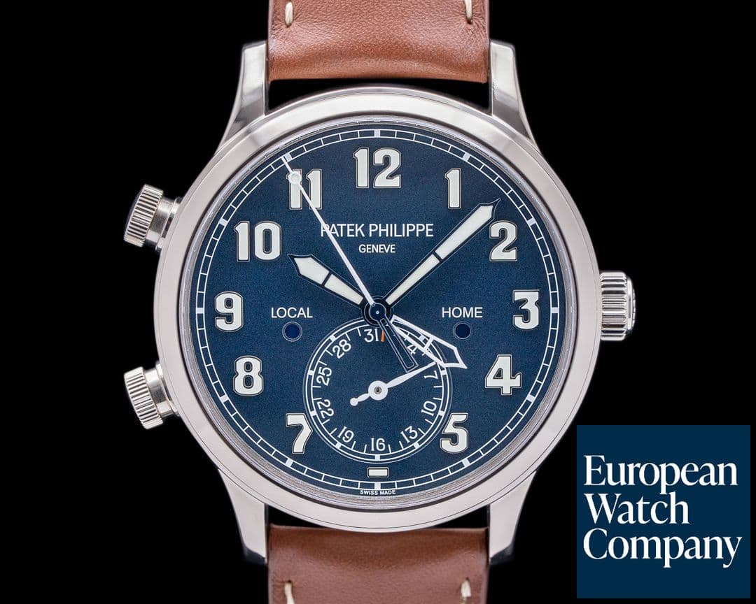 Image of Patek Philippe Calatrava 5524G Pilot Travel Time 18k White Gold