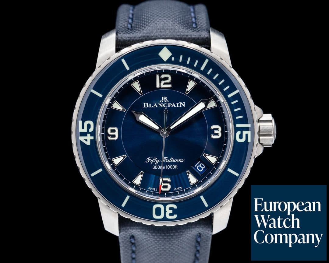 Image of Blancpain  Fifty Fathoms Blue Dial Titanium