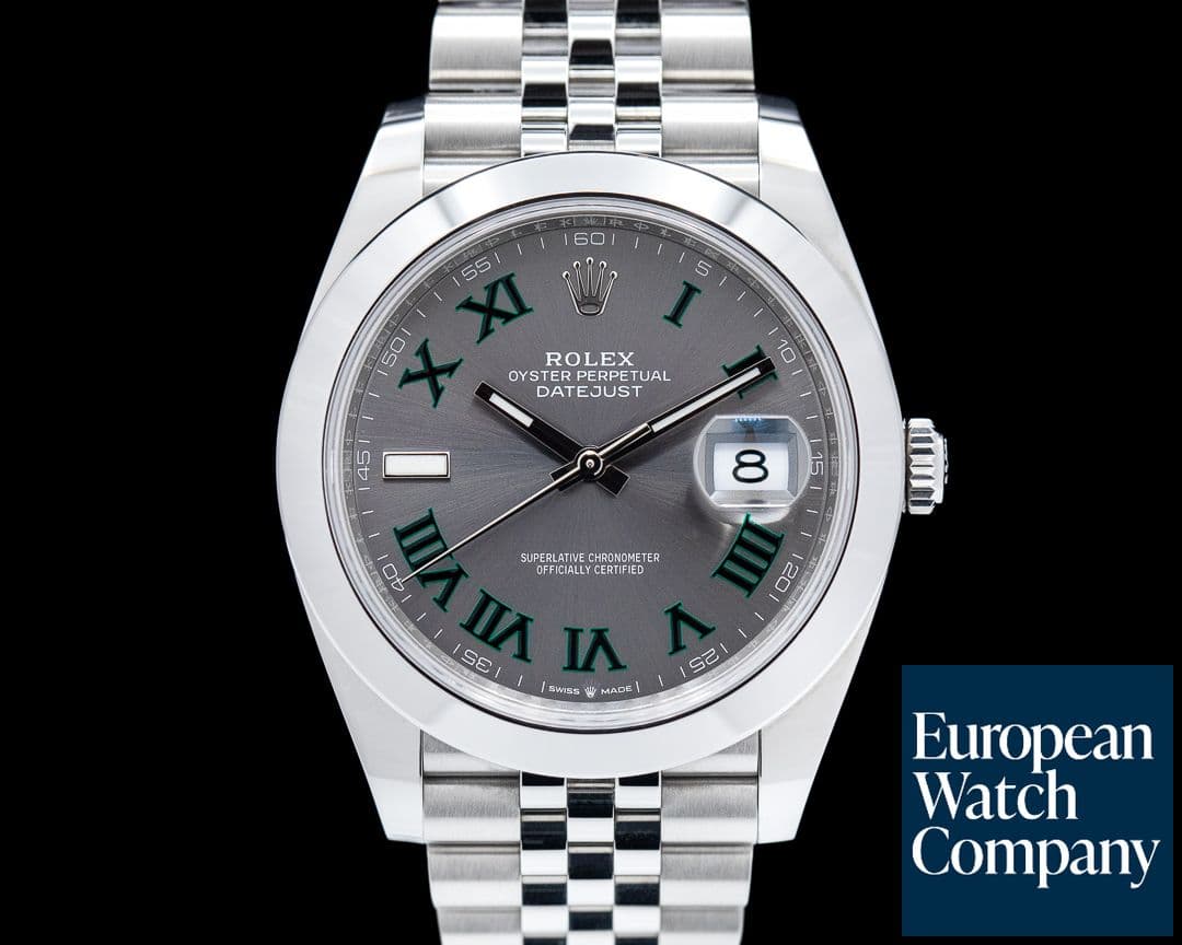 Image of Rolex Datejust 41 126300 Wimbledon Slate Roman Dial SS 2023