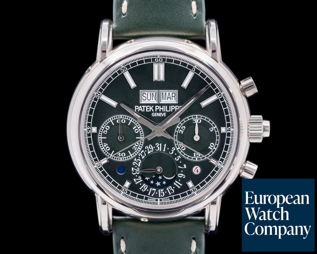 Image of Patek Philippe 5204G Split Second Perpetual Calendar Chronograph Green Dial UNWORN