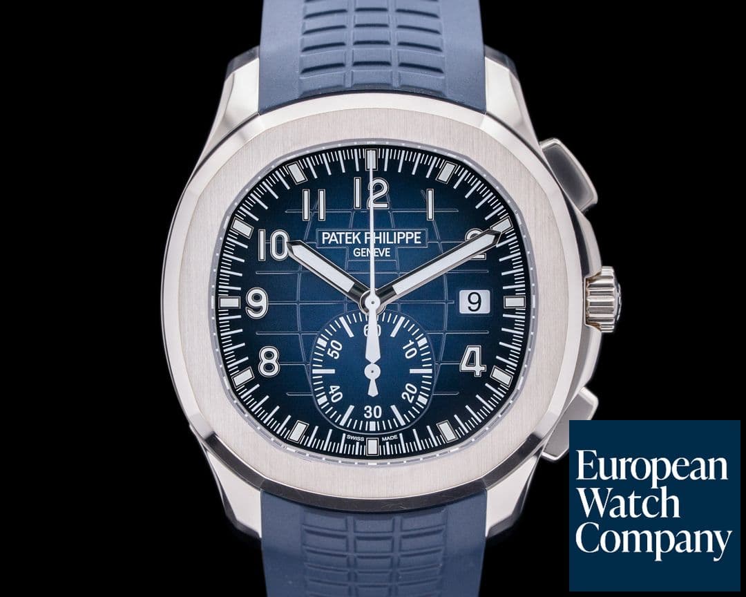Image of Patek Philippe 5968G Aquanaut Chronograph White Gold Blue Dial 2023