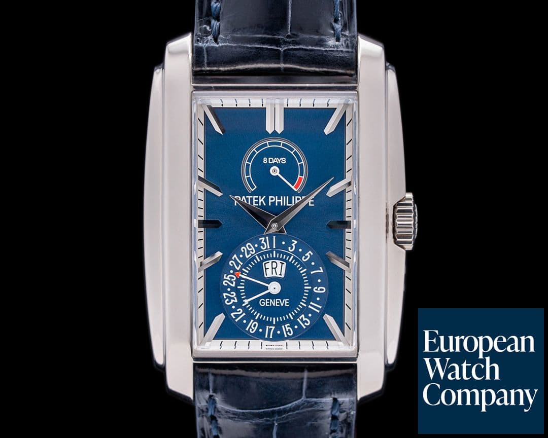 Image of Patek Philippe Gondolo 8 Day Manual Wind Blue Dial 18K White Gold