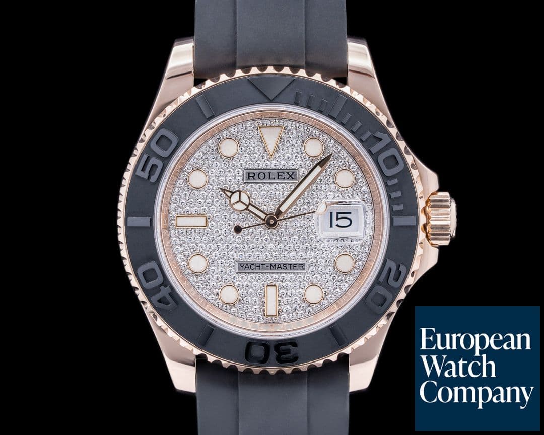 Image of Rolex Yacht Master 116655 18K Rose Gold / Pave Dial 