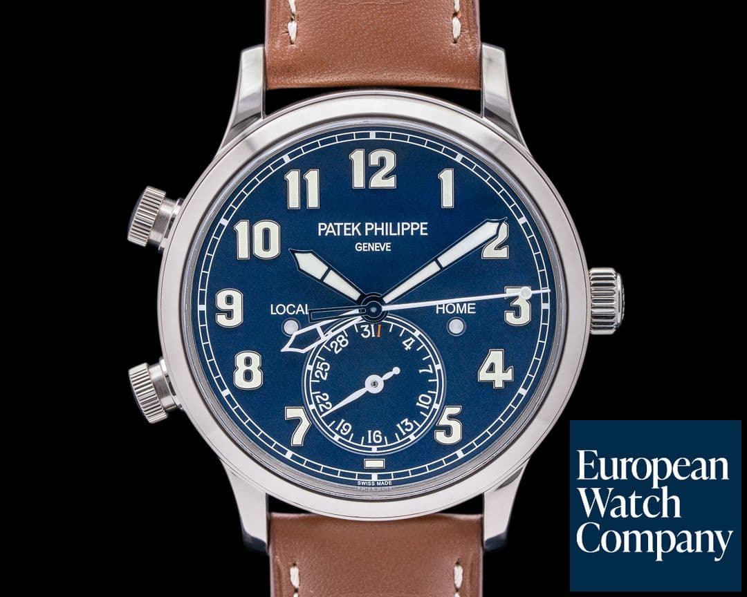 Image of Patek Philippe Calatrava 5524G Pilot Travel Time 18k White Gold