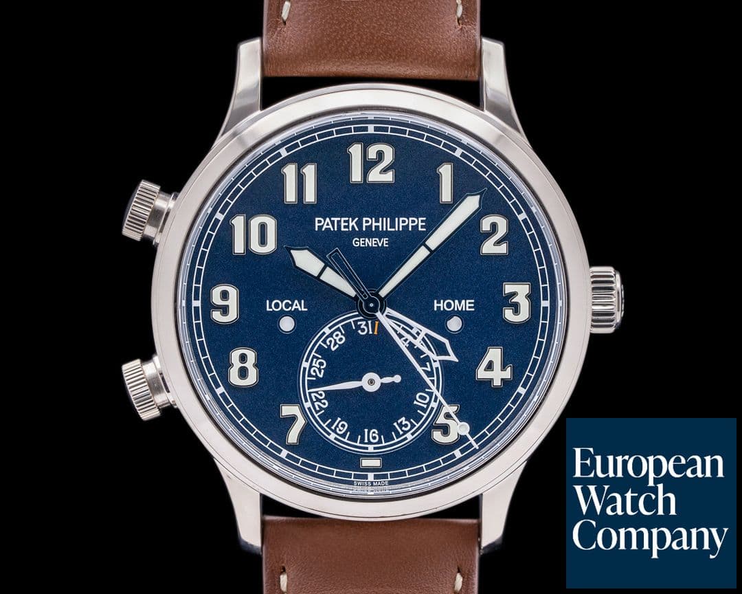 Image of Patek Philippe Calatrava 5524G Pilot Travel Time 18k White Gold