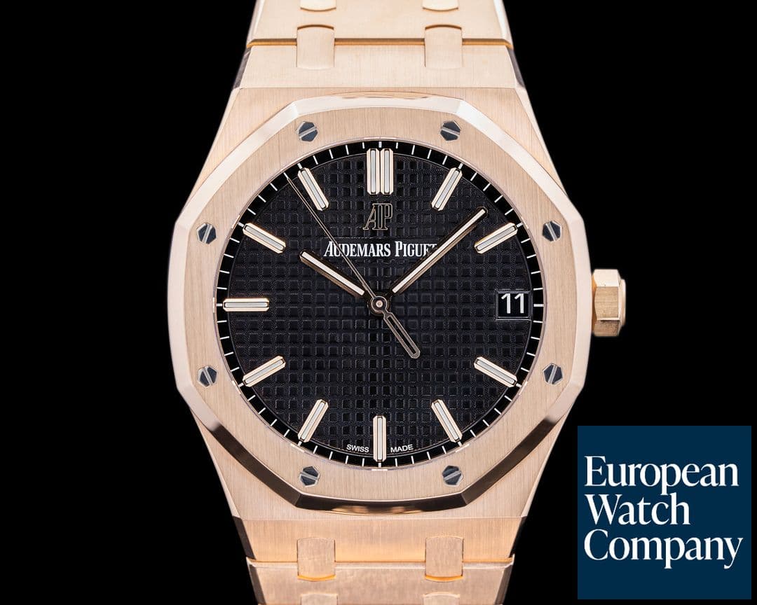 Image of Audemars Piguet Royal Oak Black Dial 15500OR Rose Gold 