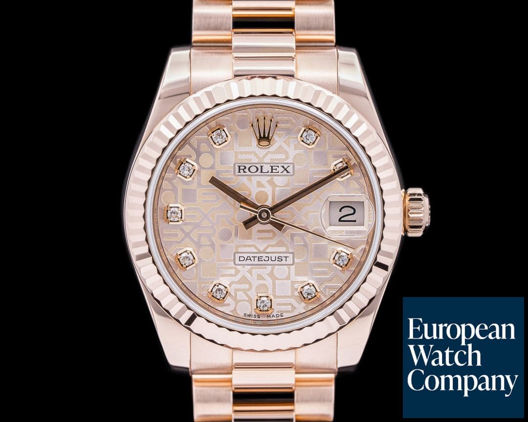 Image of Rolex Datejust 31MM 18K rose gold Diamond set jubilee Dial