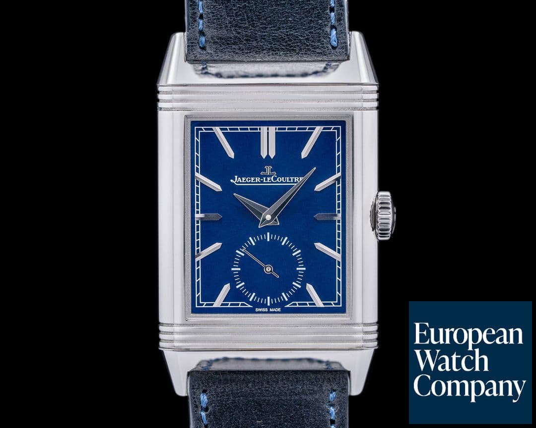 Image of Jaeger LeCoultre Reverso Tribute Small Seconds SS Blue Dial 