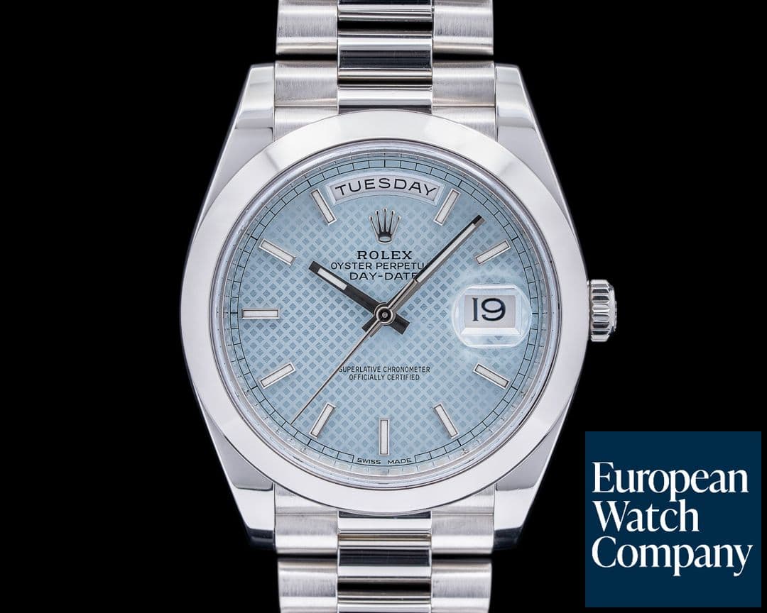 Image of Rolex Day Date 228206 Platinum Blue Dial 40MM 2015