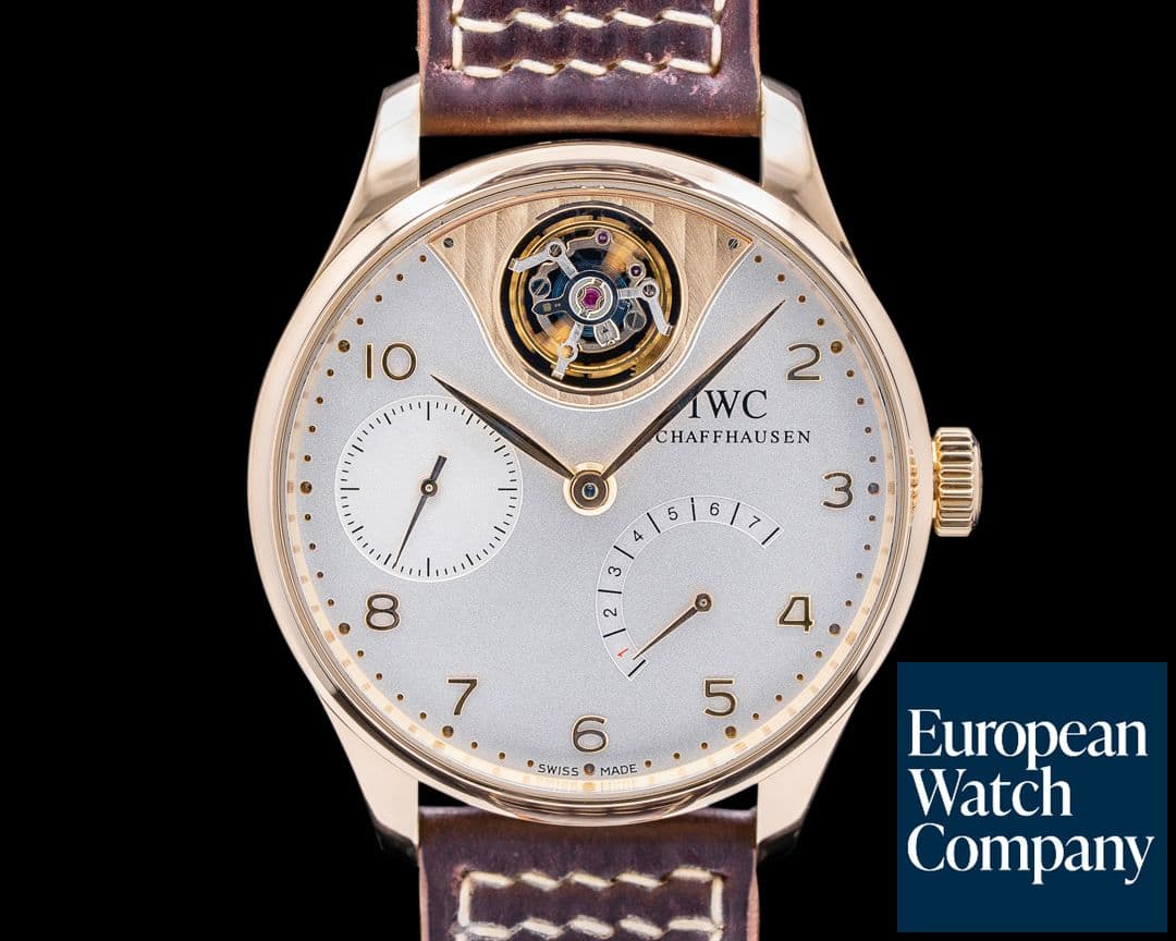 Image of IWC Portuguese Tourbillon Mystere 18K Rose Gold Silver Dial LIMITED