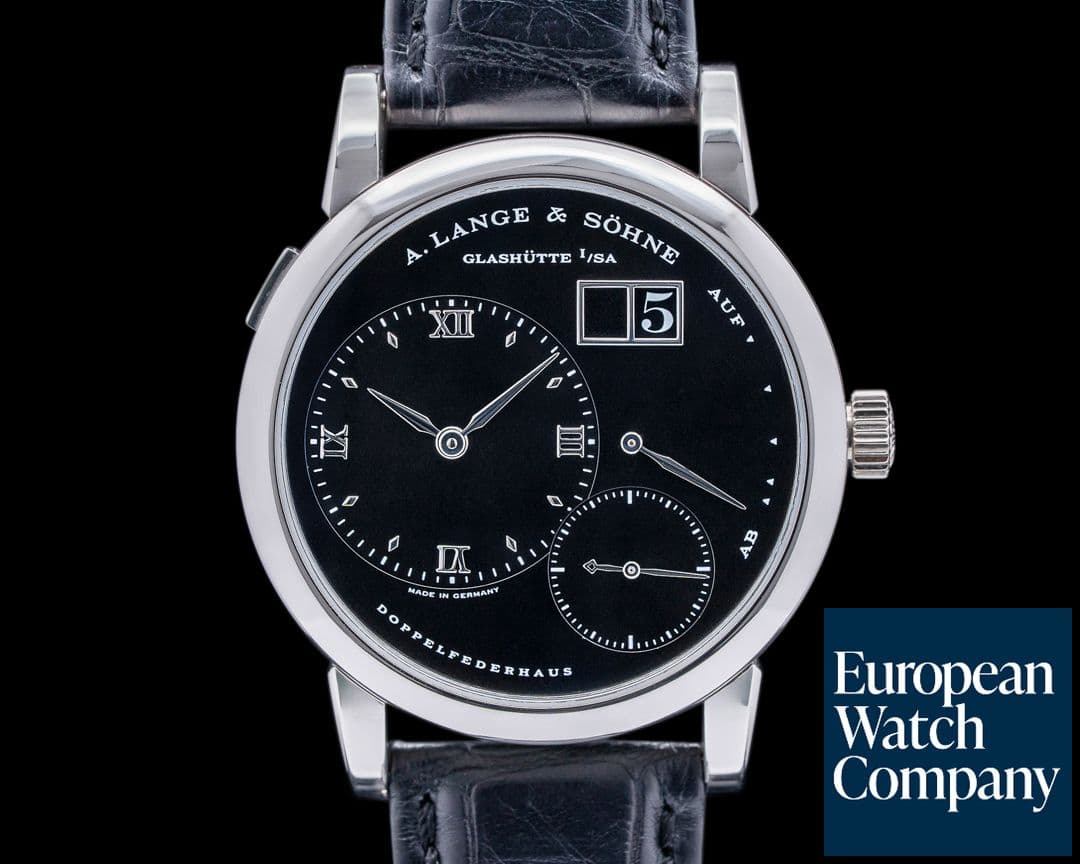 Image of A. Lange and Sohne Lange 1 Platinum Black Dial "DARTH" Black Date RARE 