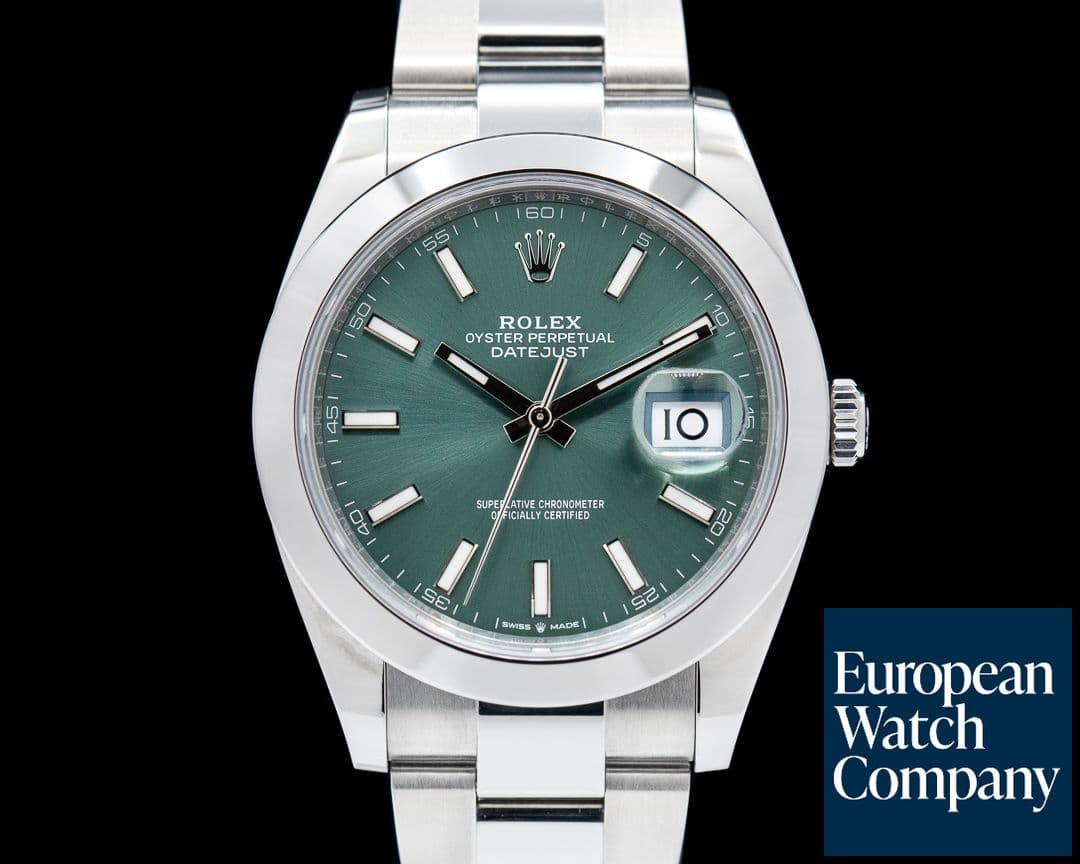 Image of Rolex Datejust 41 Mint Stick Dial SS Oyster