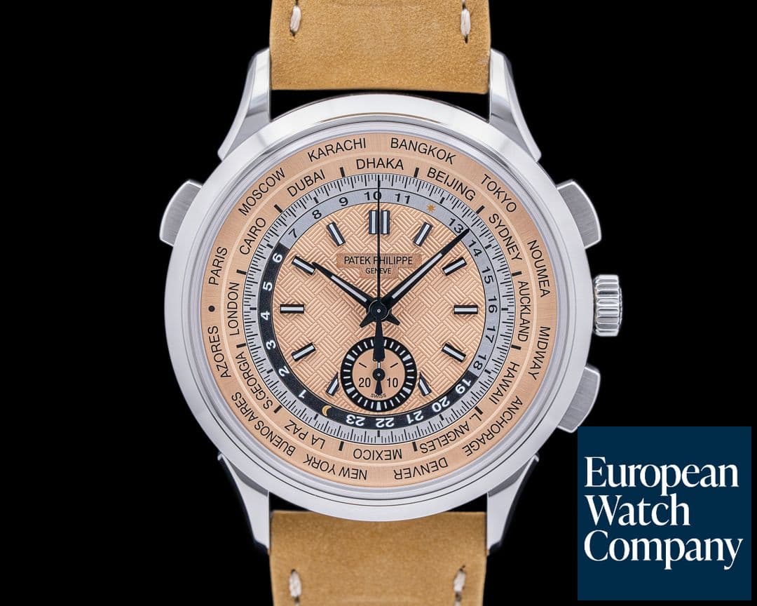 Image of Patek Philippe World Time 5935A Chronograph SS Salmon Dial UNWORN 2023