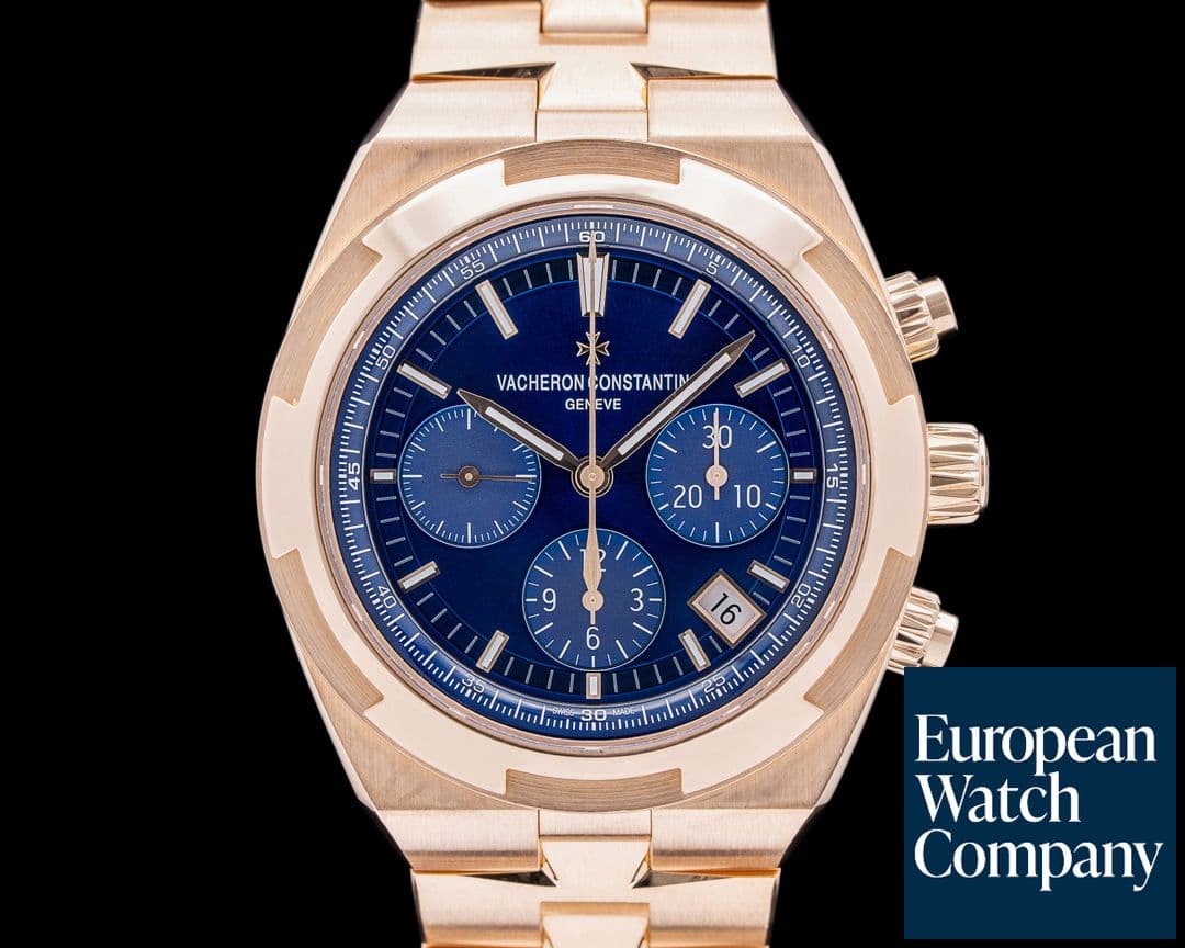 Image of Vacheron Constantin Overseas 5500V/000R Chronograph Blue Dial 18k Rose Gold