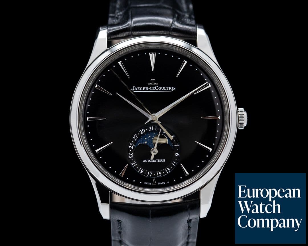 Image of Jaeger LeCoultre Master Ultra Thin Moon SS Black Dial 